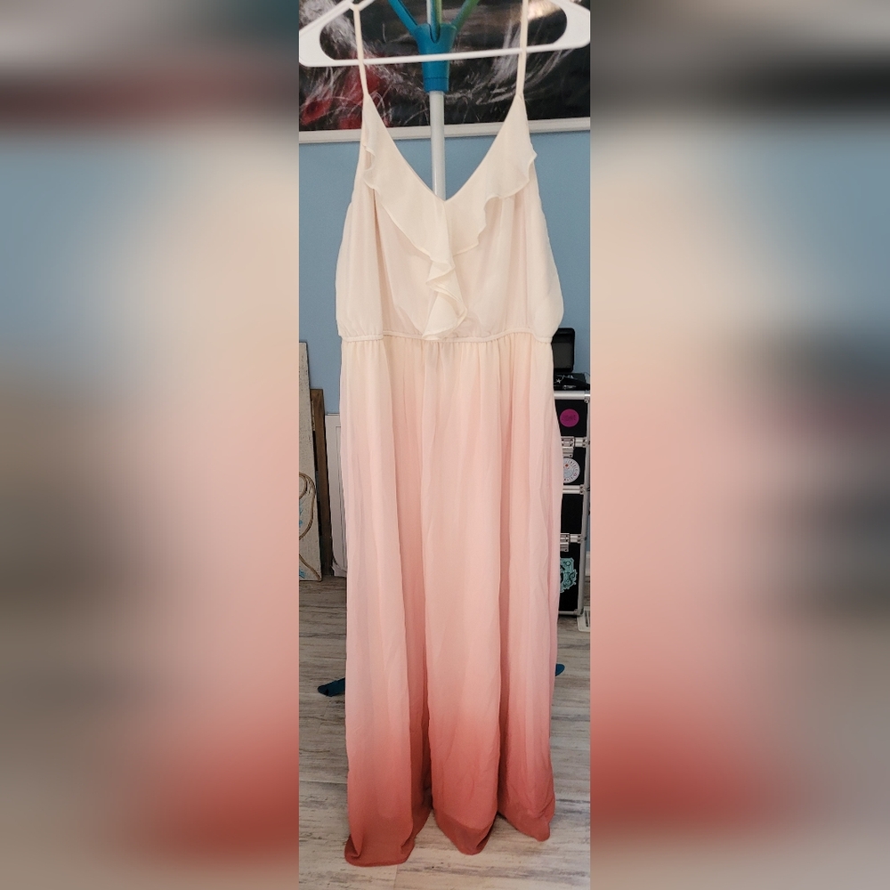 Lauren Conrad Ruffle Dip-dyed Maxi Dress